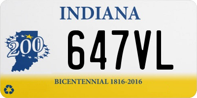 IN license plate 647VL