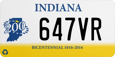 IN license plate 647VR