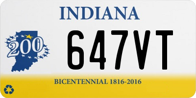 IN license plate 647VT