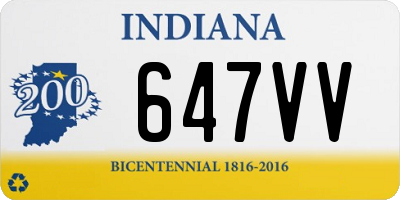 IN license plate 647VV