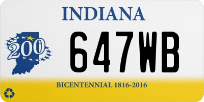 IN license plate 647WB