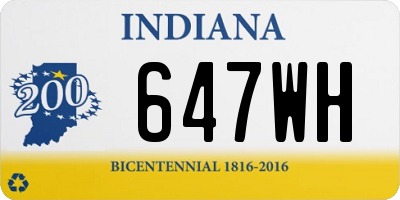 IN license plate 647WH