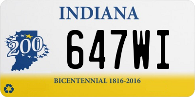 IN license plate 647WI