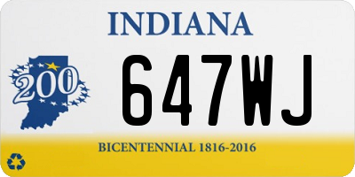 IN license plate 647WJ