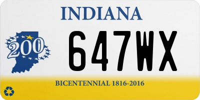 IN license plate 647WX