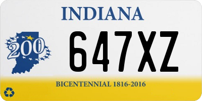 IN license plate 647XZ