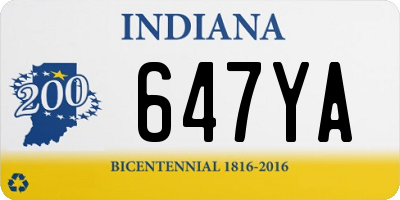 IN license plate 647YA
