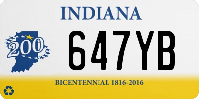 IN license plate 647YB