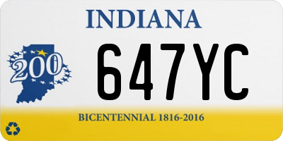 IN license plate 647YC