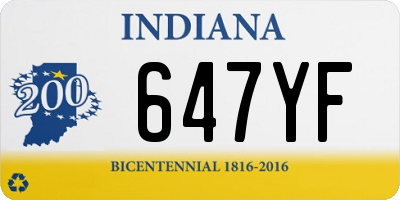 IN license plate 647YF