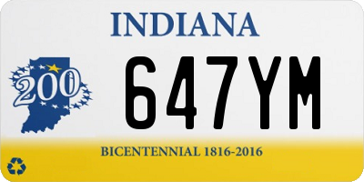 IN license plate 647YM