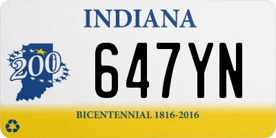 IN license plate 647YN