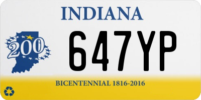 IN license plate 647YP