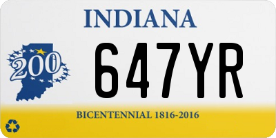 IN license plate 647YR