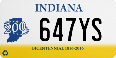 IN license plate 647YS