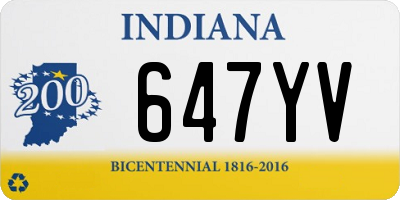 IN license plate 647YV