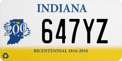 IN license plate 647YZ