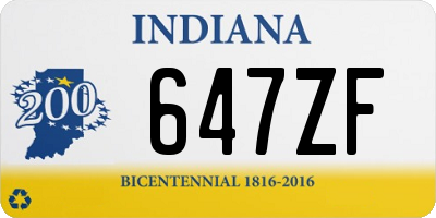 IN license plate 647ZF