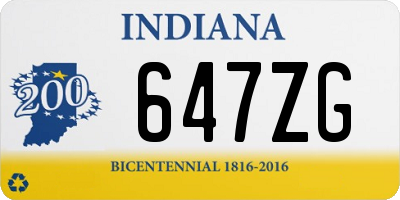 IN license plate 647ZG