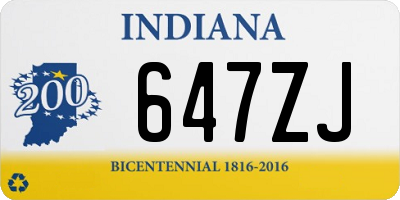 IN license plate 647ZJ