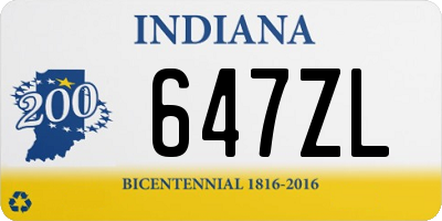 IN license plate 647ZL