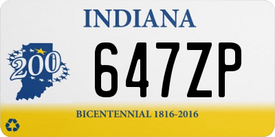 IN license plate 647ZP