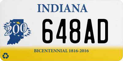 IN license plate 648AD