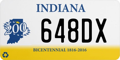 IN license plate 648DX