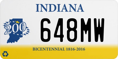 IN license plate 648MW