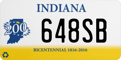 IN license plate 648SB