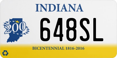 IN license plate 648SL