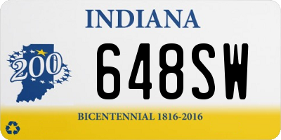 IN license plate 648SW