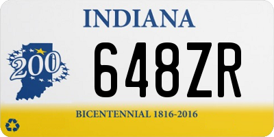 IN license plate 648ZR