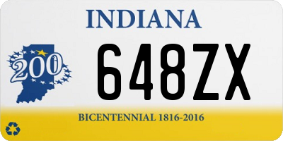 IN license plate 648ZX