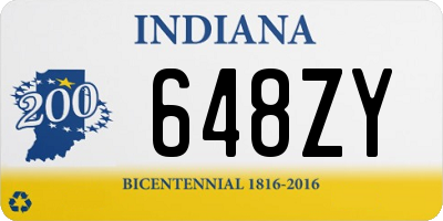 IN license plate 648ZY