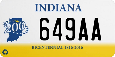 IN license plate 649AA