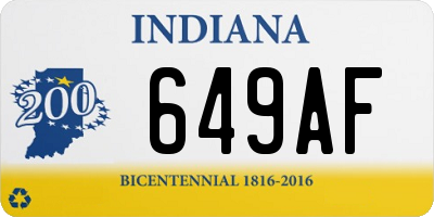 IN license plate 649AF