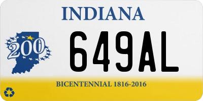 IN license plate 649AL