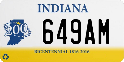 IN license plate 649AM