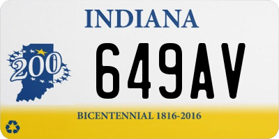 IN license plate 649AV