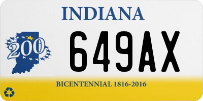 IN license plate 649AX