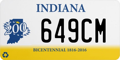 IN license plate 649CM