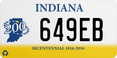 IN license plate 649EB