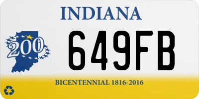 IN license plate 649FB