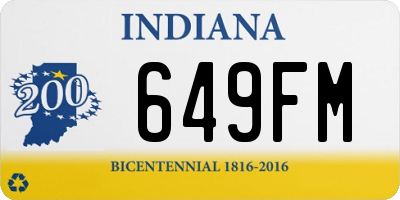 IN license plate 649FM