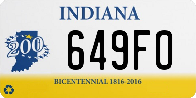 IN license plate 649FO