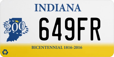 IN license plate 649FR