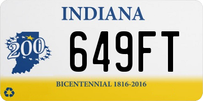 IN license plate 649FT