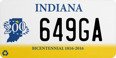 IN license plate 649GA