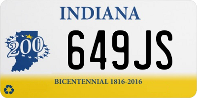 IN license plate 649JS